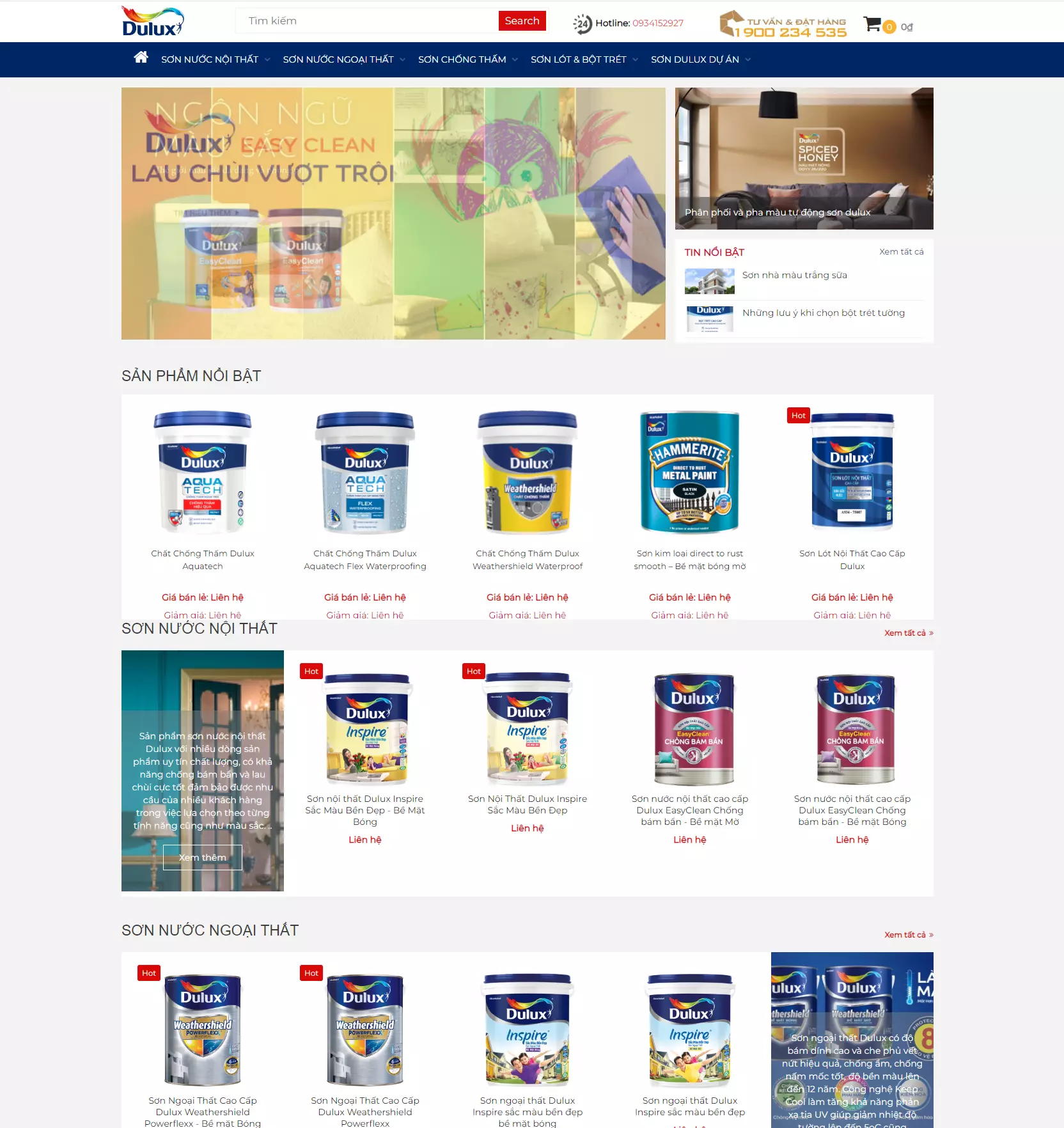 Mẫu Website đại lý sơn nước trọn gói MN247 - Công ty TNHH Công ...