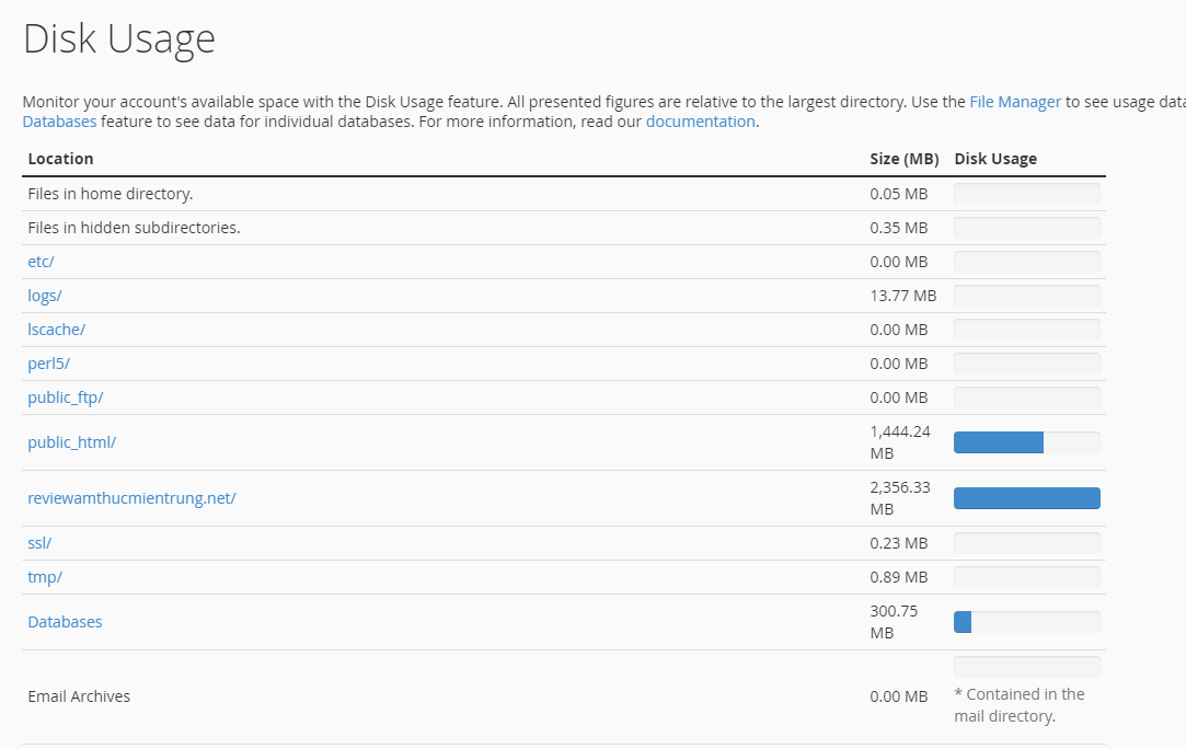 Cách kiểm tra dung lượng hosting để tránh bị đầy
