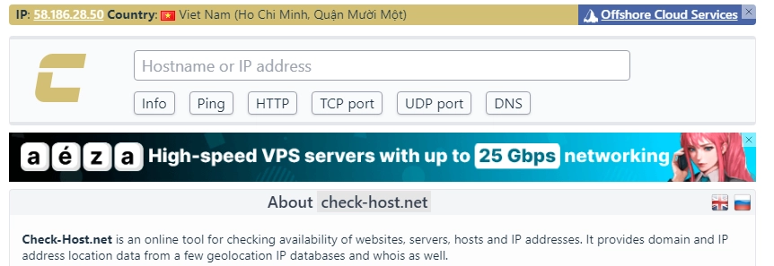 Cách kiểm tra vị trí hosting website đặt ở đâu