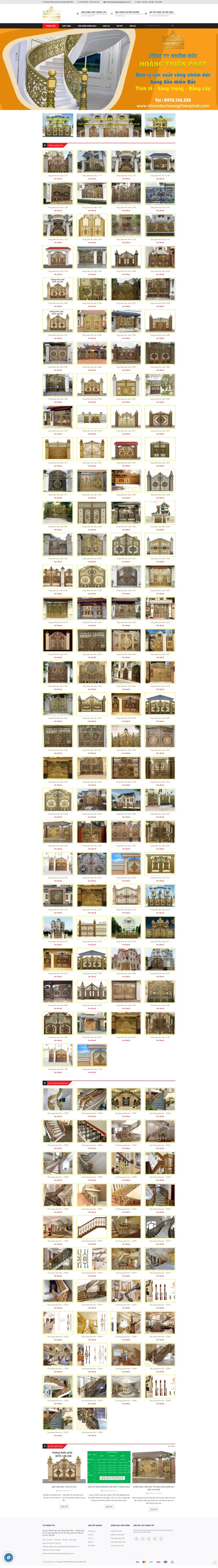 Mẫu website cổng đúc nhôm mã số MN494