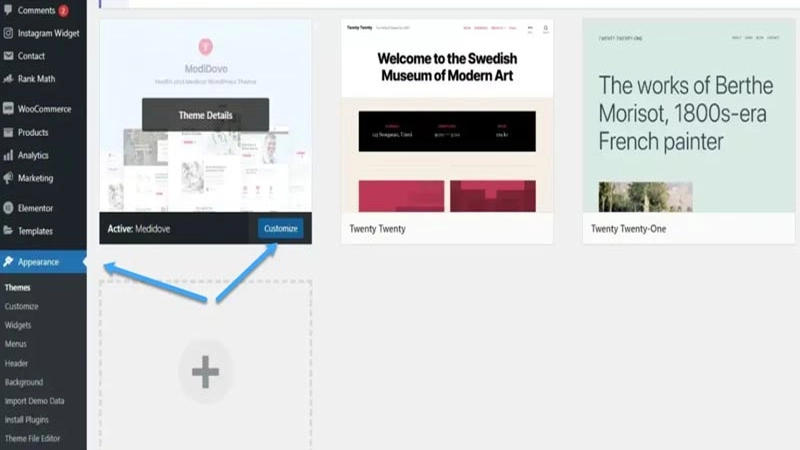 Tạo Sidebar thông qua Customize