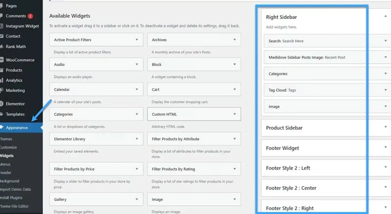 Thêm Sidebar thông qua Widget