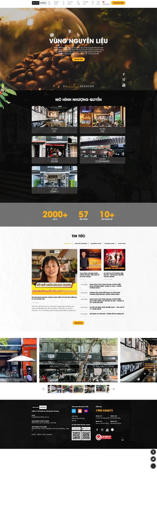 Mẫu Website chuỗi cửa hàng cafe 3D MN354