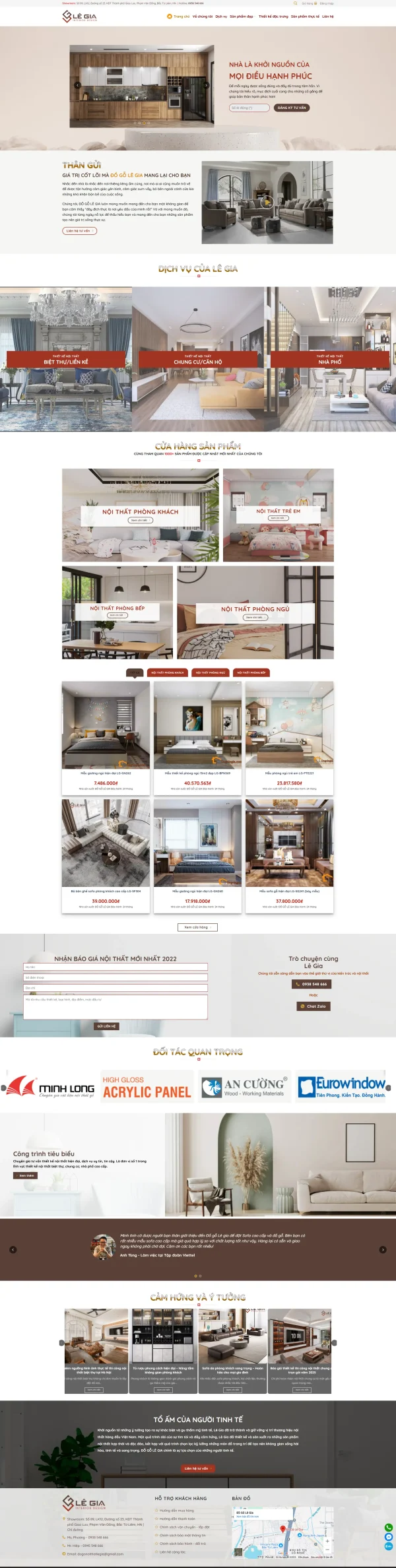 Mẫu website bán lẻ nội thất mã số MN488