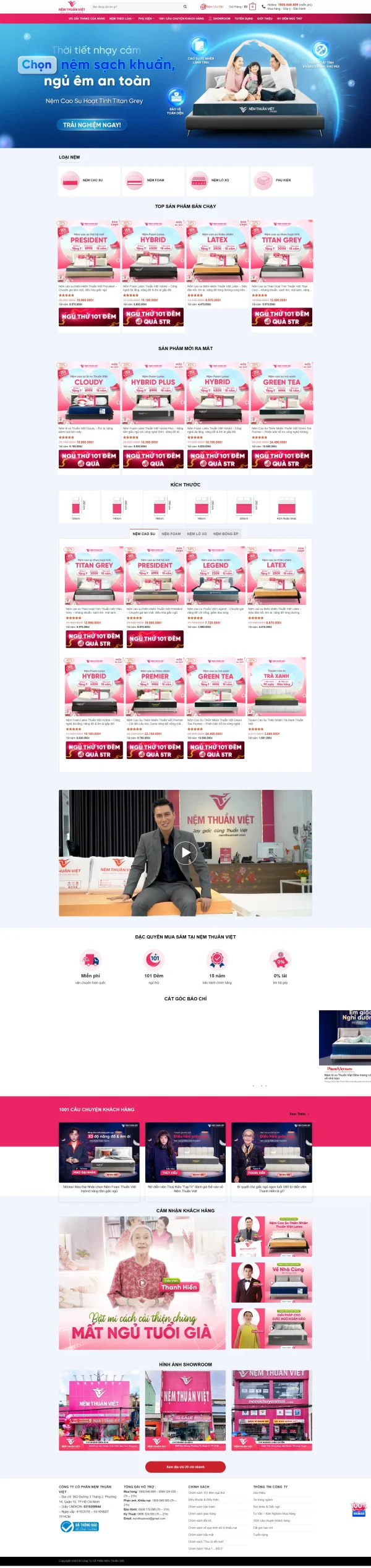 Mẫu Website chăn ga gối đệm MN380