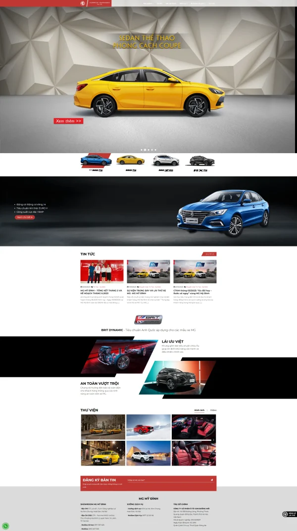 Mẫu website bán xe ô tô MG MN342