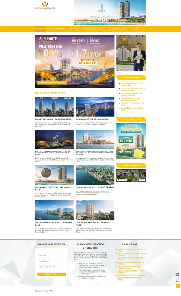 Mẫu Website bất động sản nhiều dự án MN311