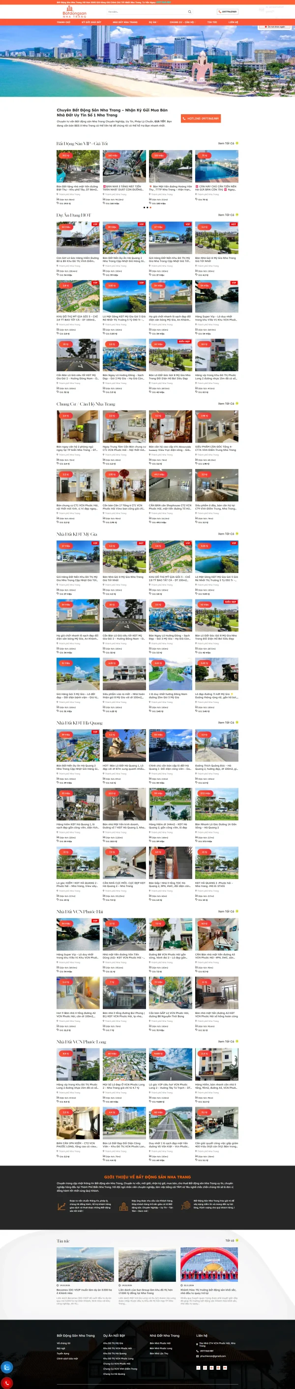 Mẫu Website bán bất động sản thổ cư MN039