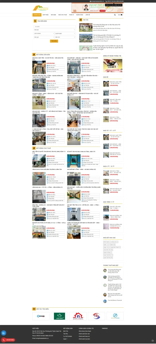 Mẫu Website bán bất động sản thổ cư MN038