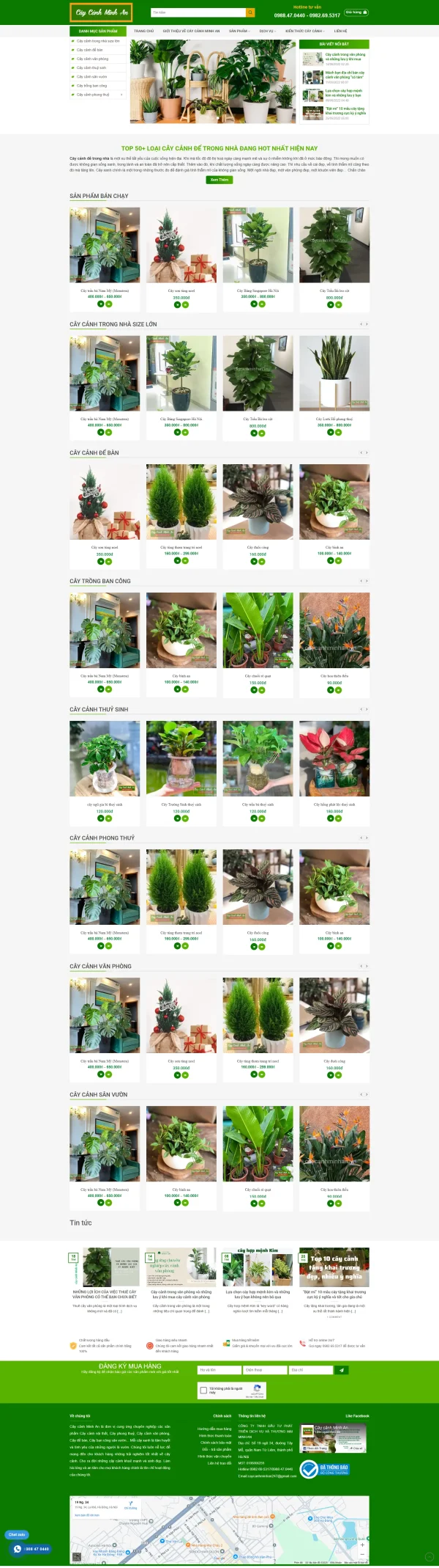 Mẫu Website cây cảnh MN304