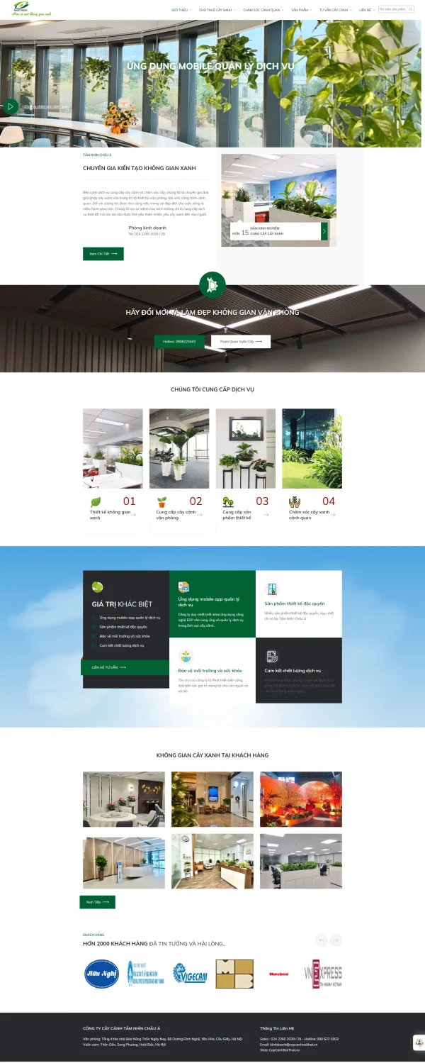 Mẫu Website cây cảnh cây văn phòng MN303