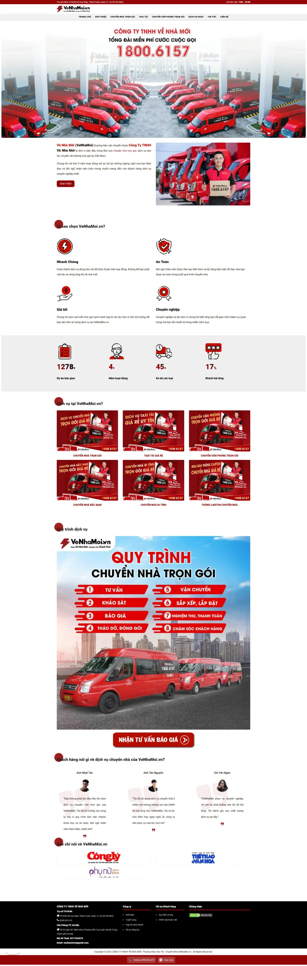 Mẫu Website chuyển nhà trọn gói MN047