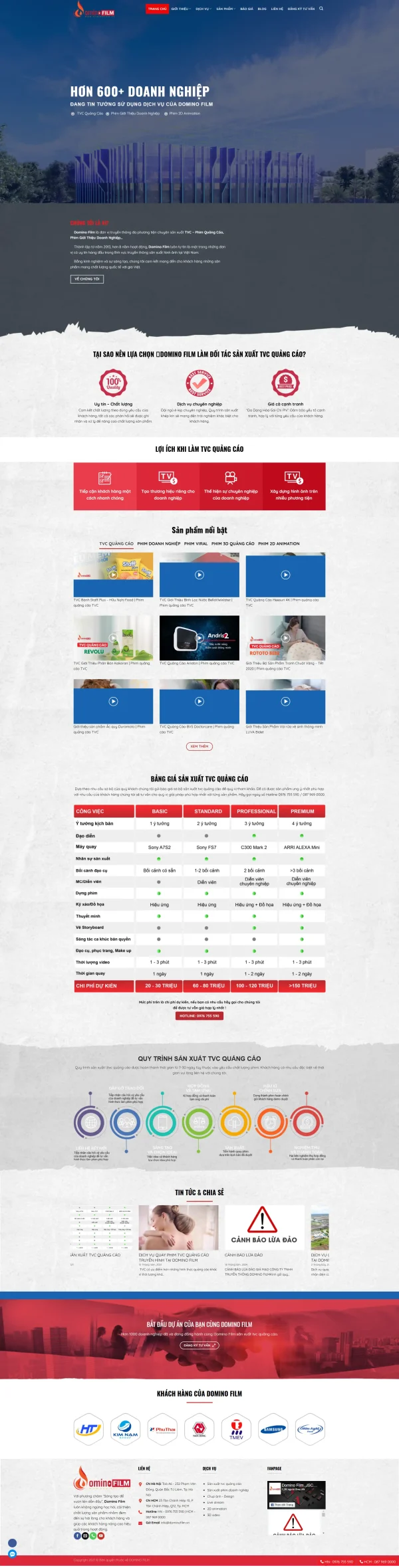 Mẫu Website công ty quay phim quảng cáo MN093