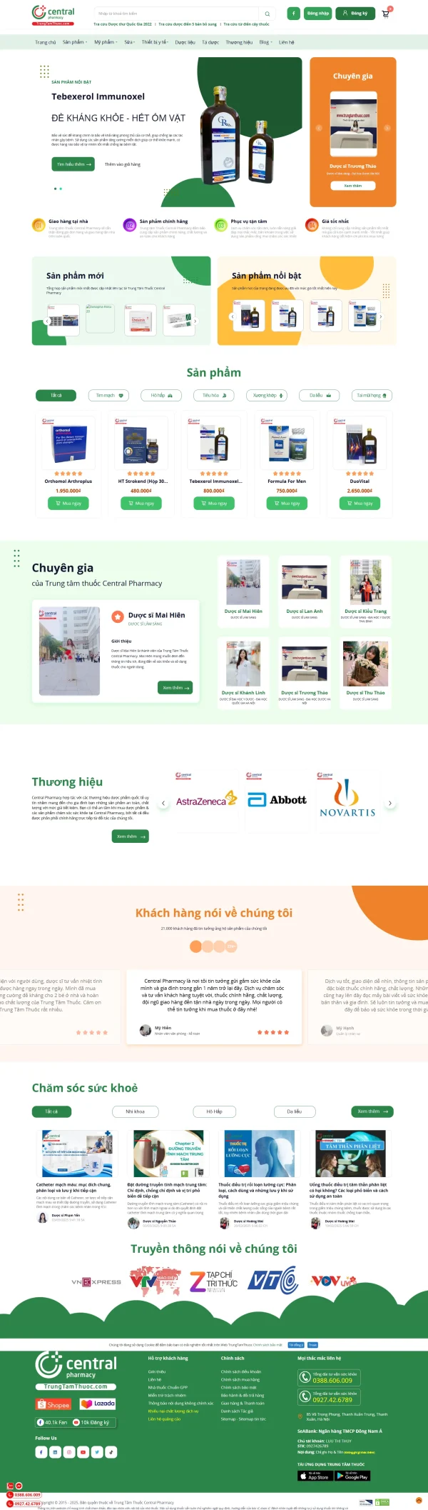 Mẫu Website bán thuốc online MN010