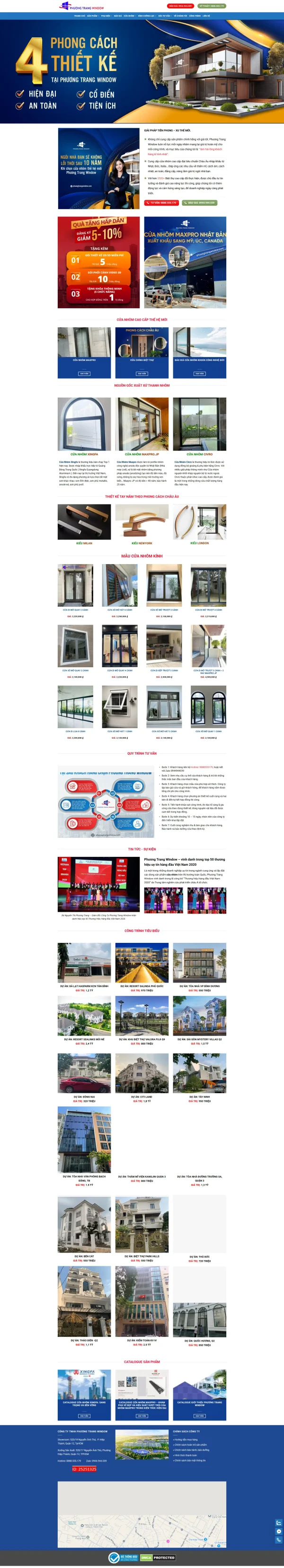 Mẫu Website cửa nhôm kính MN269