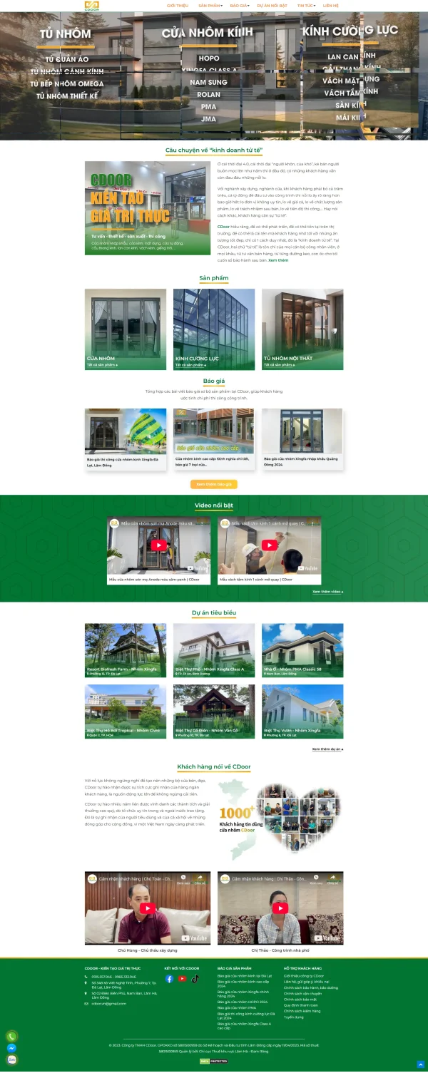 Mẫu Website cửa nhôm kính MN268