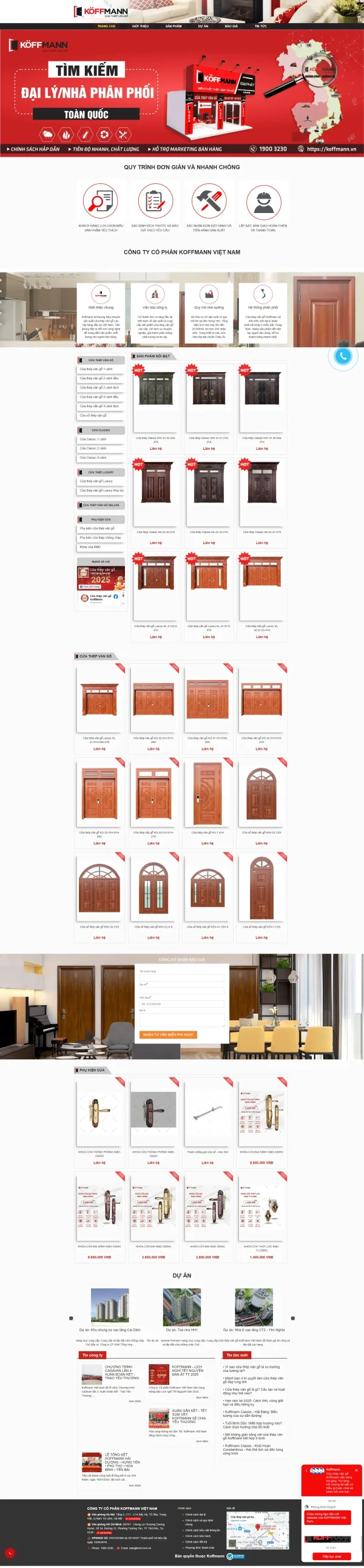 Mẫu website cửa thép vân gỗ mã số MN413