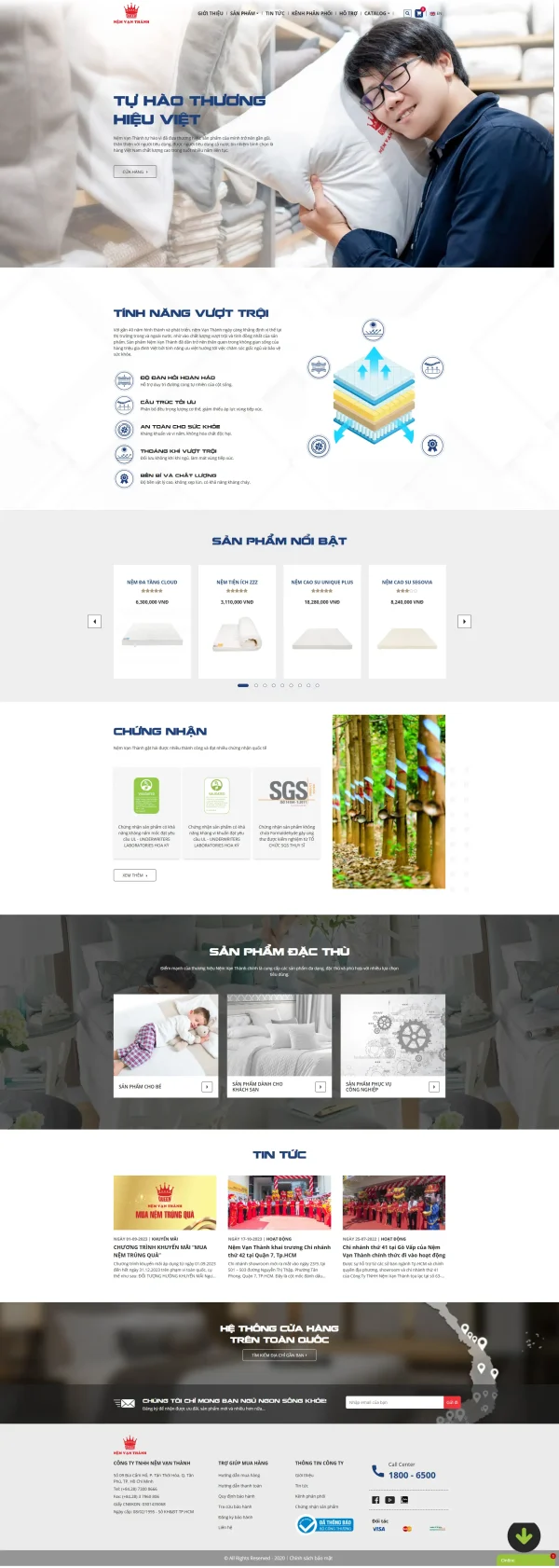 Mẫu Website chăn ga gối đệm MN381