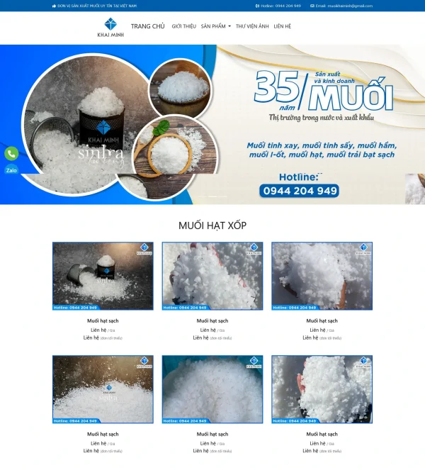 Mẫu Website kinh doanh muối ăn MN377