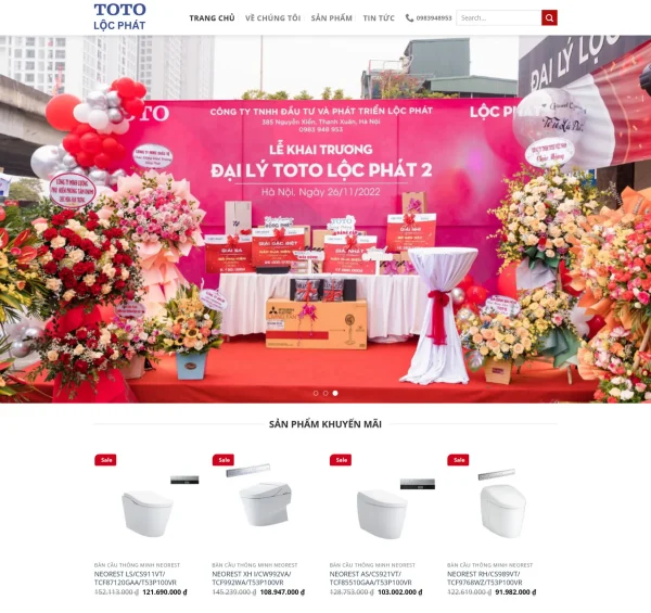 Mẫu Website Kinh Doanh Thiết Bị Vệ Sinh MN169