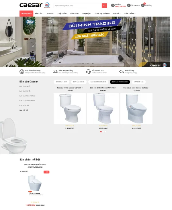 Mẫu Website Kinh Doanh Thiết Bị Vệ Sinh MN170