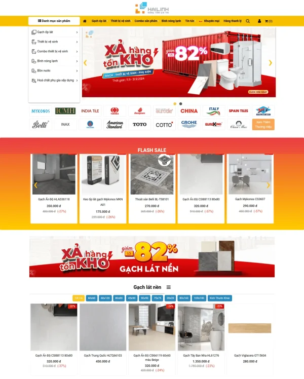 Mẫu Website Kinh Doanh Thiết Bị Vệ Sinh MN171