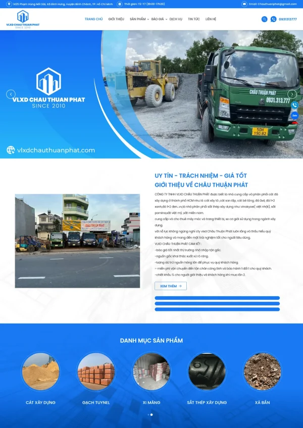 Mẫu Website kinh doanh vật liệu xây dựng MN146