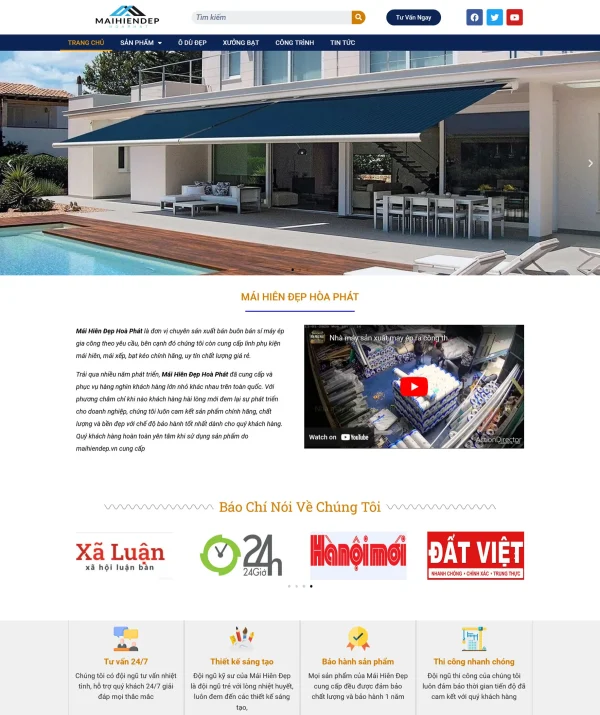 Mẫu Website Mái Hiên Di Động MN308