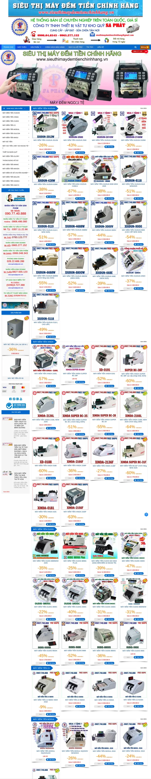 Mẫu website máy đếm tiền mã số MN499