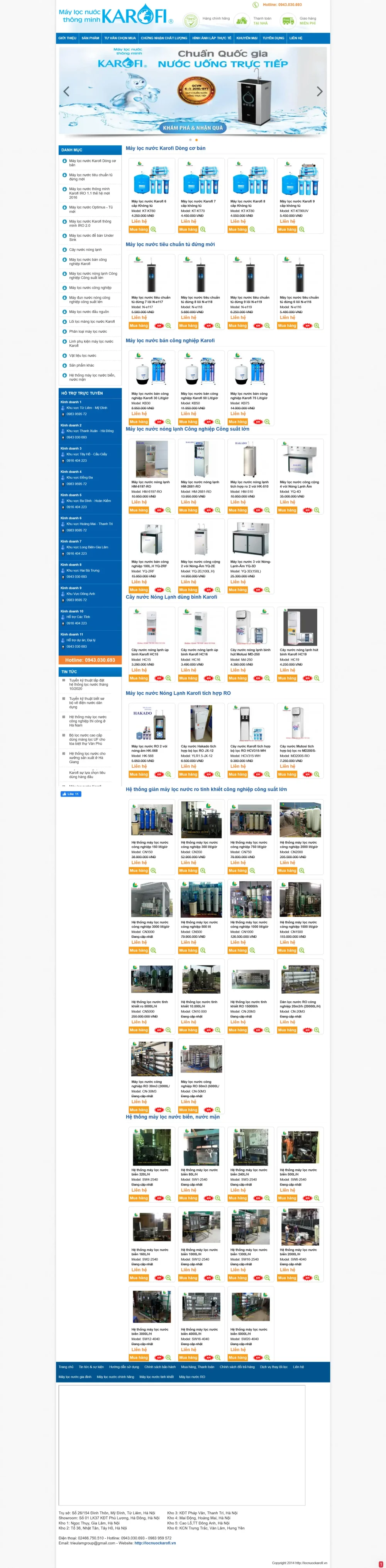 Mẫu Website máy lọc nước RO MN335