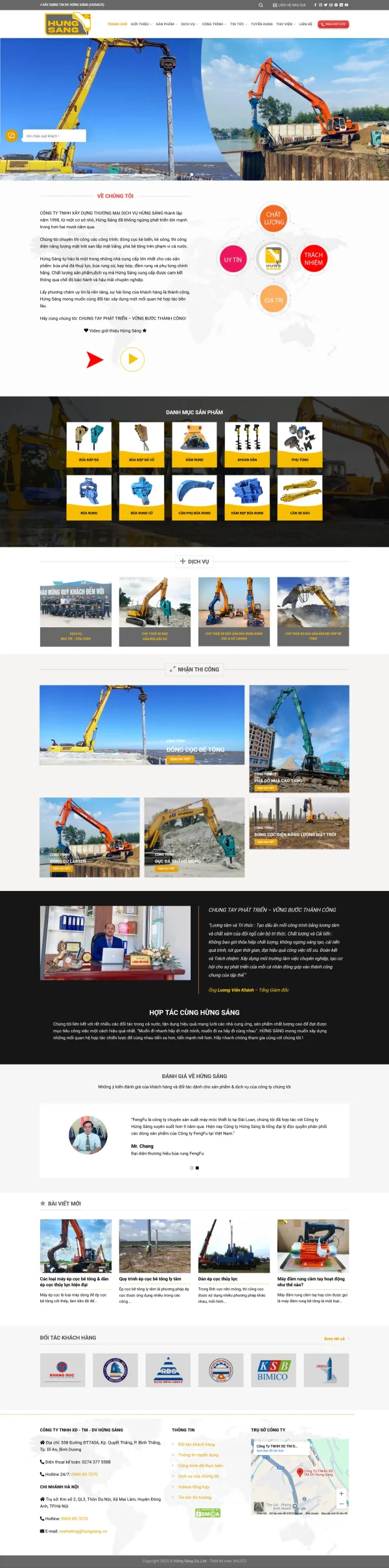 Mẫu Website máy phá đá thuỷ lực trọn gói MN277