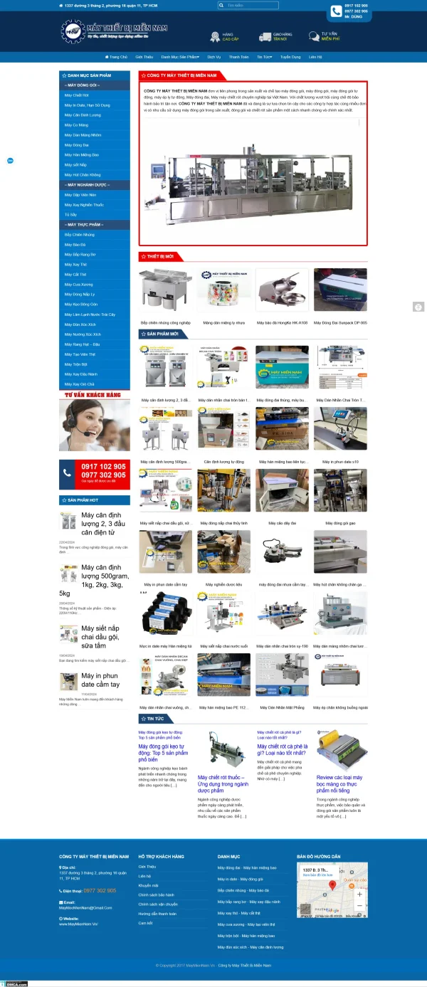 Mẫu Website Máy Thực Phẩm MN068