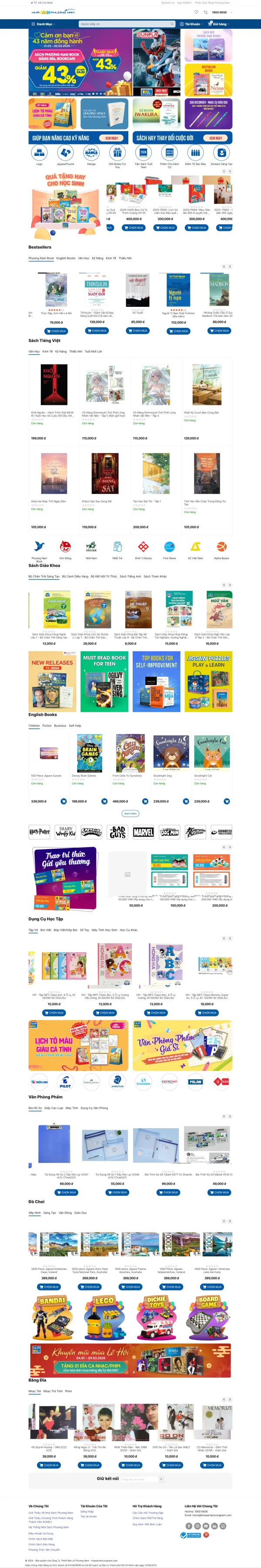 Mẫu Website nhà sách online MN197