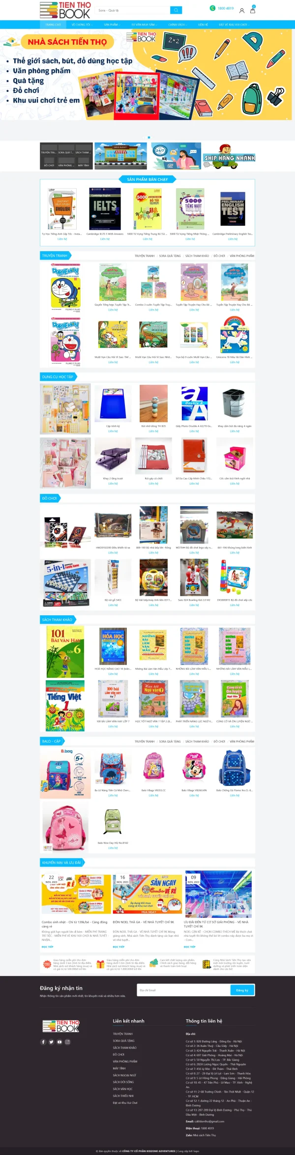 Mẫu Website nhà sách online MN198