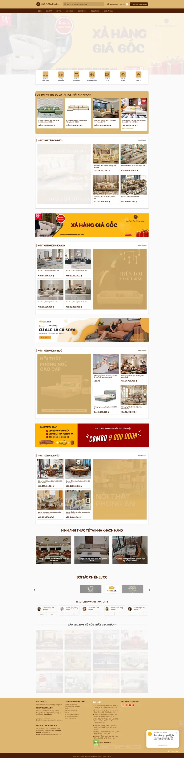 Mẫu website bán lẻ nội thất mã số MN485