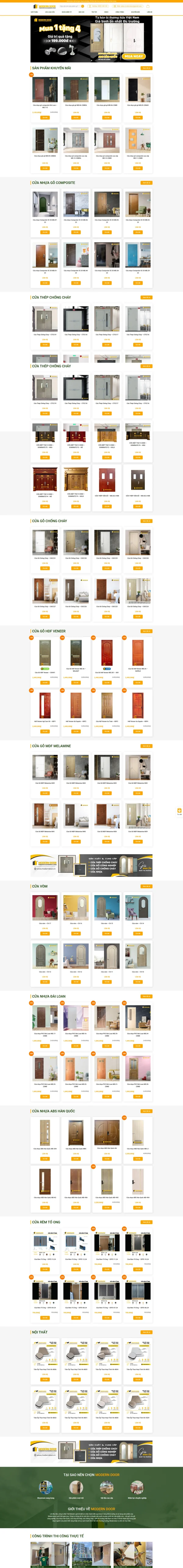 Mẫu website cửa thép vân gỗ mã số MN414