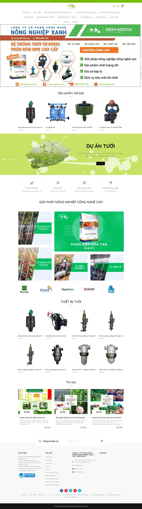 Mẫu website nông nghiệp sạch mã số MN530