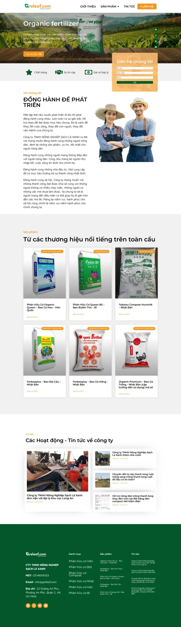 Mẫu Website Nông Nghiệp Sạch MN531 – Giao Diện Hiện Đại, Chuẩn SEO