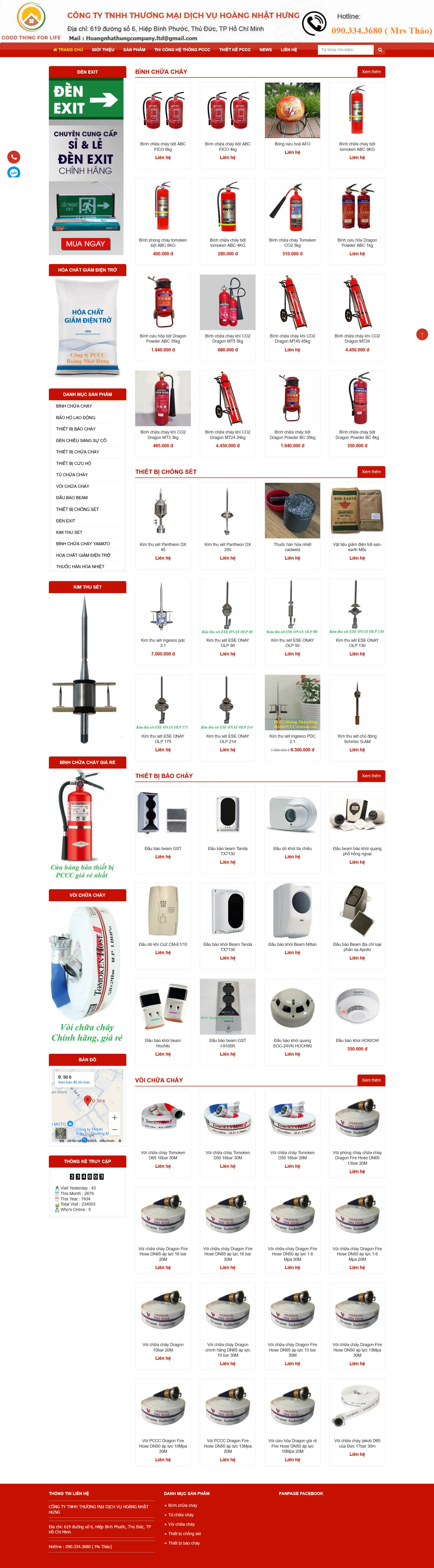 Mẫu Website thi công phòng cháy chữa cháy MN316