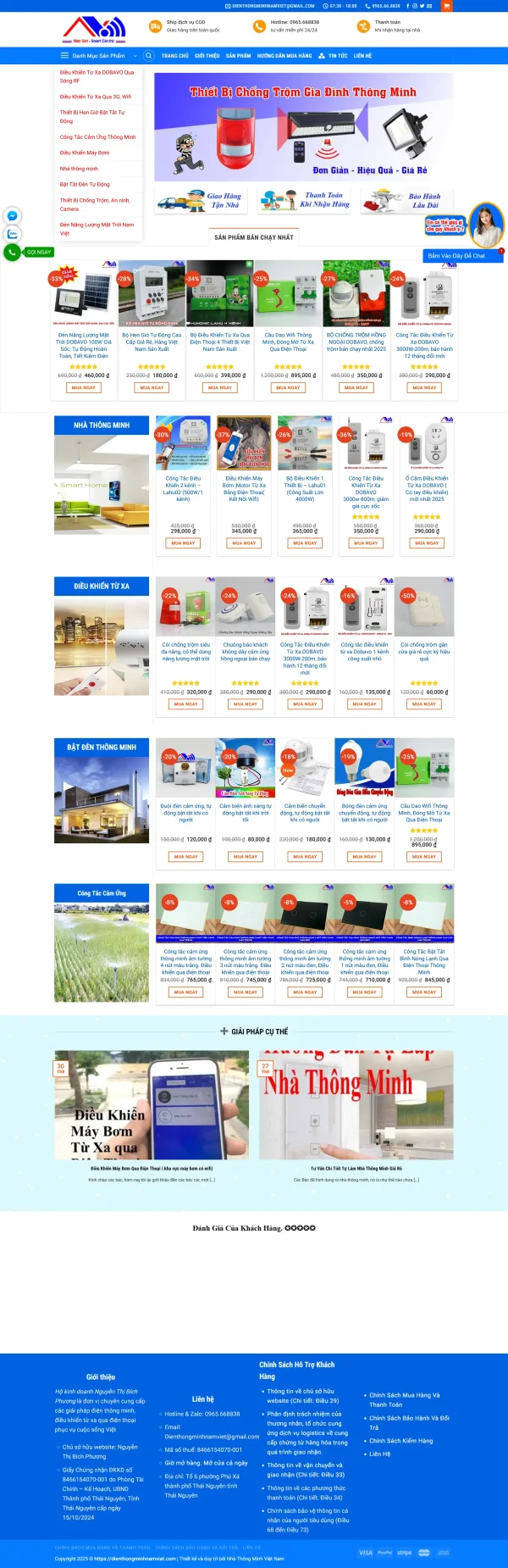 Mẫu Website thiết bị điện MN036