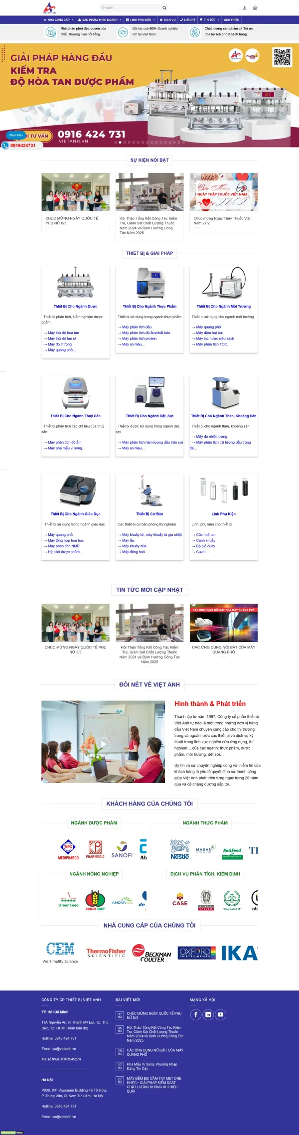 Mẫu Website thiết bị thí nghiệm cơ lý MN321