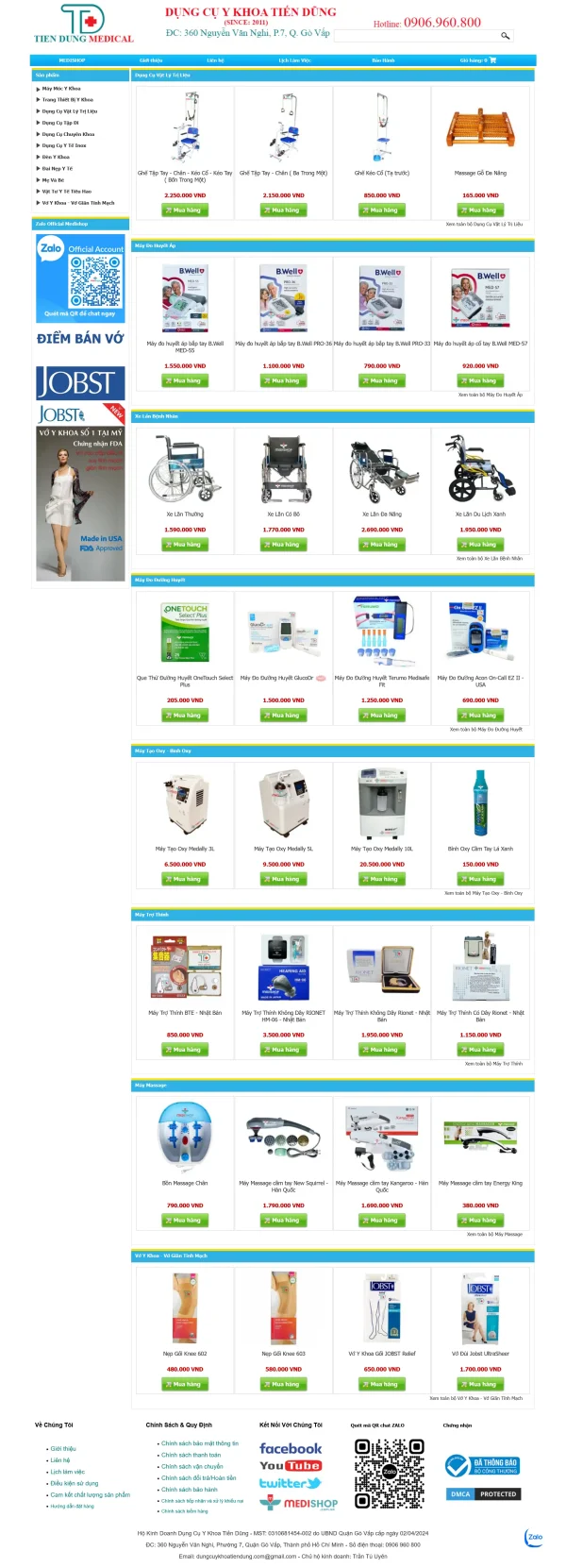 Mẫu Website thiết bị y tế MN007