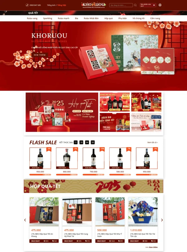 Mẫu Website Kinh Doanh Rượu Bia Nước Ngọt MN121