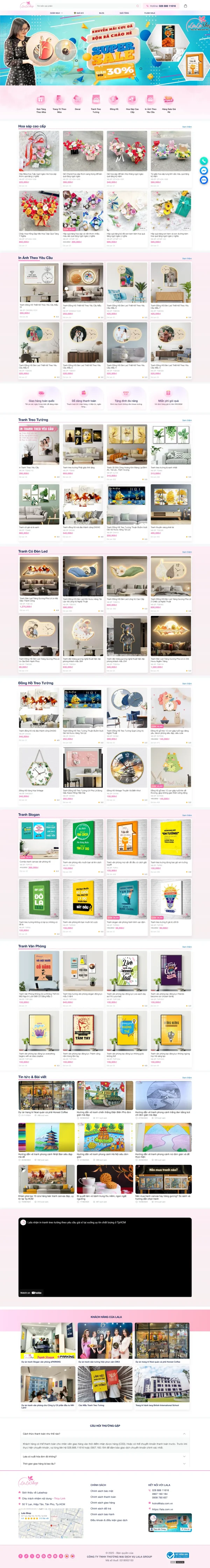 Mẫu Website tranh treo tường MN086