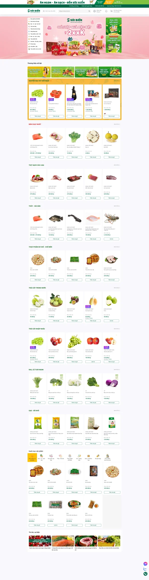 Mẫu website bán nông sản mã số MN491