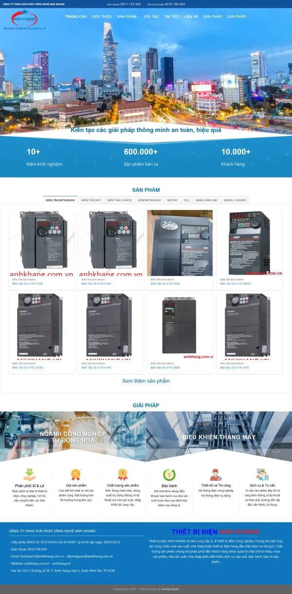 Mẫu Website vật tư điện công nghiệp MN331