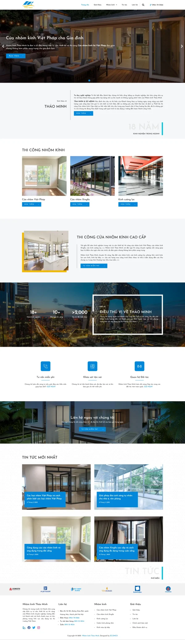 Mẫu website nhôm kính mã số MN401