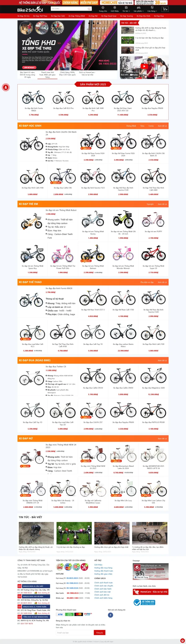 Mẫu Website xe đạp MN078