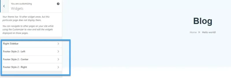 Tạo Sidebar thông qua Customize
