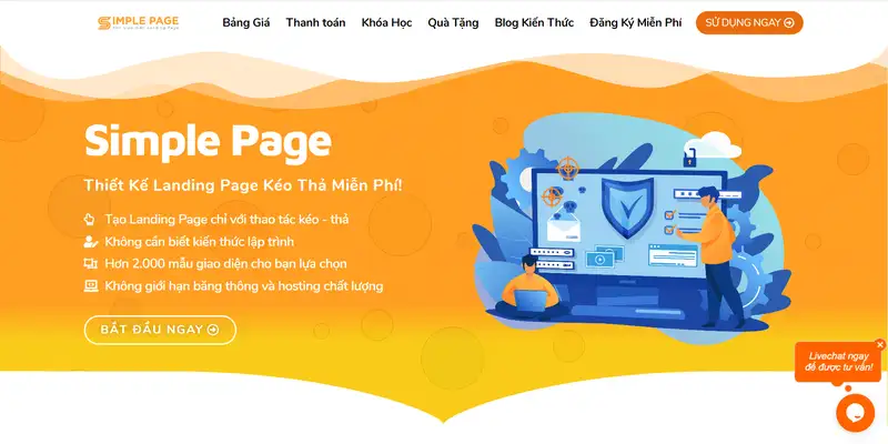 Cách tạo landing page miễn phí trên simple page Cách tạo landing page miễn phí trên simple page